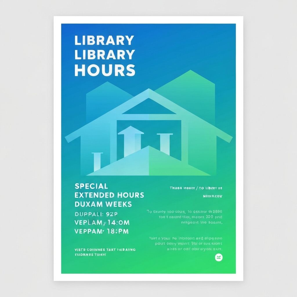 Library Hours Poster
